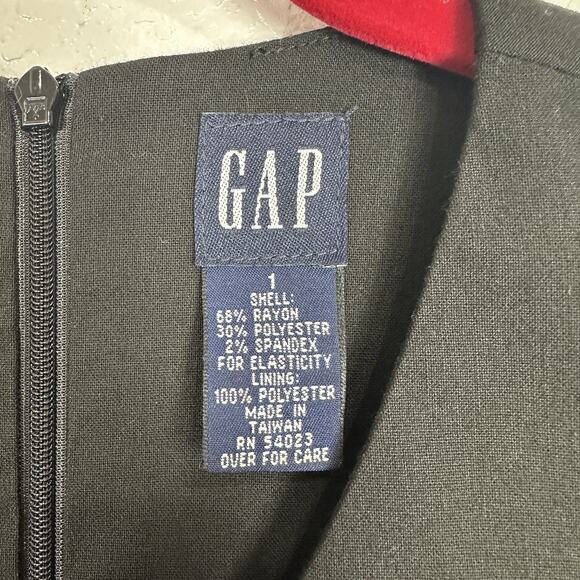 Vintage Y2K Gap Dress Women Size 1 Small Black Sheath Mini Office Siren Career - Picture 5 of 10